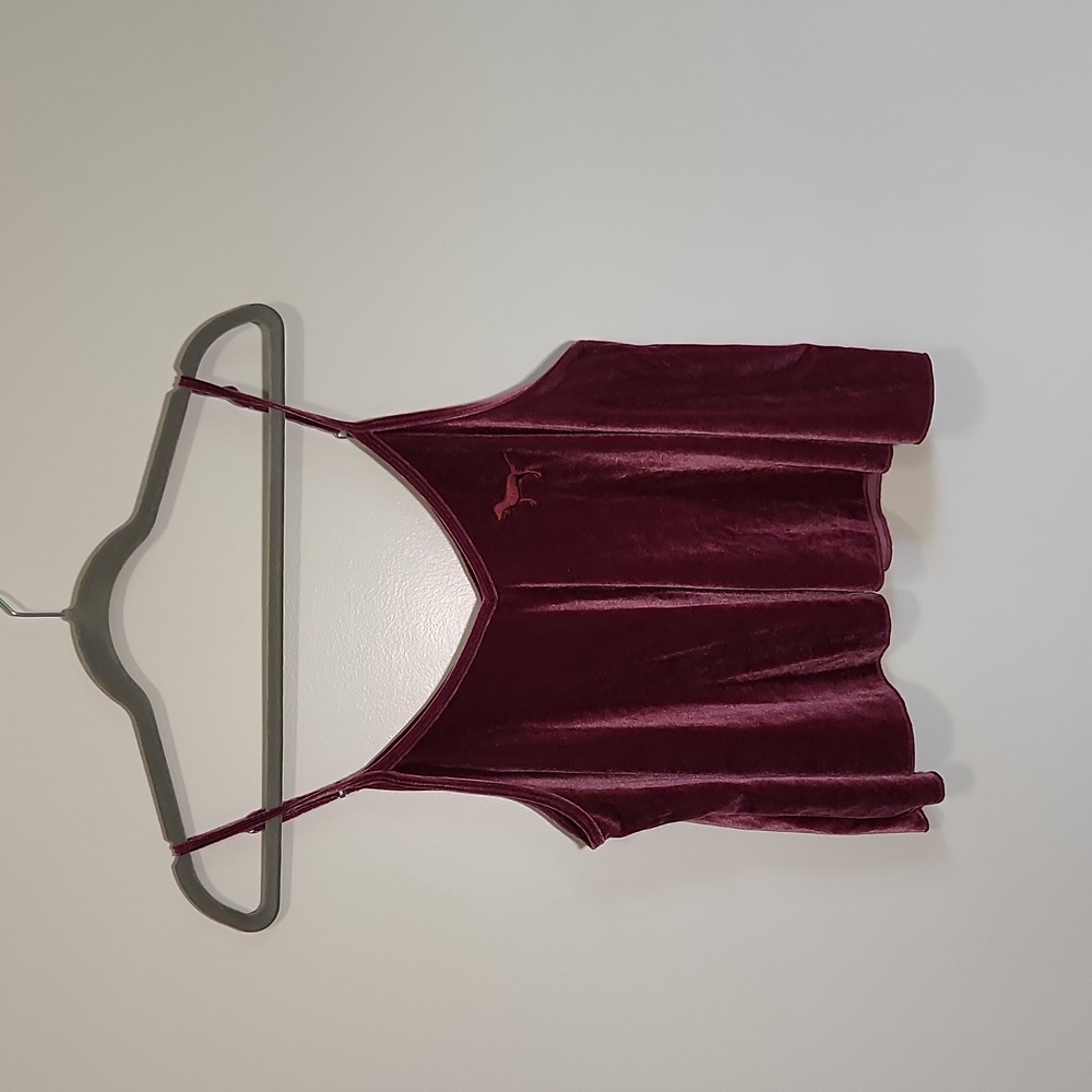 PINK Victoria's Secret Burgundy Velvet Crop Top